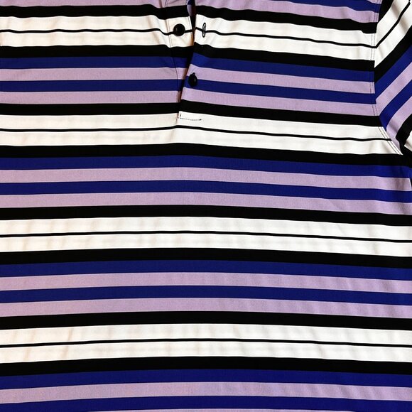 Nike Golf Dri-Fit Polo Shirt Mens Size M Short Sleeve Logo Purple Black White - Picture 6 of 9